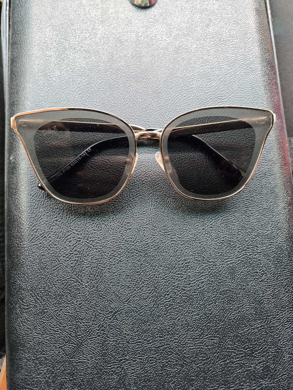 Dax Gold Cat-Eye Sunglasses with Black Lenses